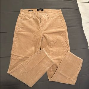 Brown Corduroy Ankle Crop Pants